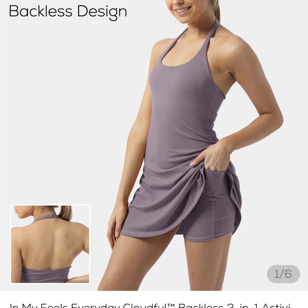 NWT  HALRA In My Feels Everyday Cloudful™ Backless 2-in-1 Activity Dress-Laugh